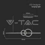 V-TAC VT-6935 LED Осветител 17W Висящ 4000K