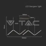 V-TAC VT-6937 LED Осветител 12W Извивки Черен 4000K