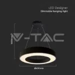 V-TAC VT-6957 LED Осветител 50W Висящ Димиращ 4000K Черен