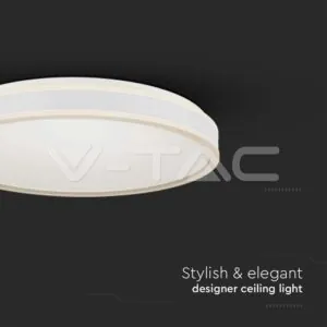 V-TAC VT-6987 LED Осветител 18W Кръг за Таван Бяла Рамка 4000K Димиращ