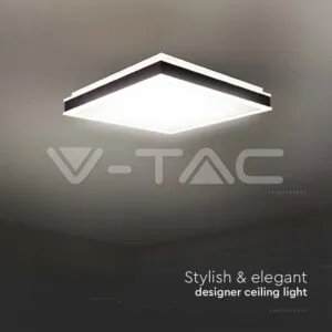 V-TAC VT-6990 LED Осветител 18W Квадрат за Таван Черна Рамка 4000K Димиращ