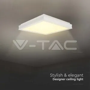 V-TAC VT-6991 LED Осветител 18W Квадрат за Таван Бяла Рамка 4000K Димиращ