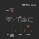 V-TAC VT-7008 4W LED Настолна Лампа Презаредима Corten 3000K IP54