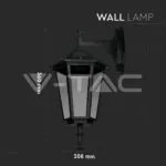 V-TAC VT-7068 Аплик за Стена E27 Черен Мат На Долу