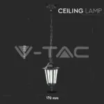 V-TAC VT-7072 Градинска Висяща Лампа E27 Мат Черен