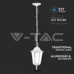 V-TAC VT-7073 Градинска Висяща Лампа E27 Мат Бял