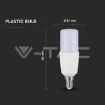 V-TAC VT-7173 LED Крушка 9W T37 Пластик Топло Бяла Светлина