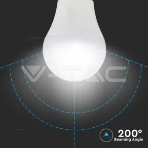 V-TAC VT-7290 LED Крушка 9W А60 Е27 3-Степенно Димиране Бяла Светлина Блистер 2 бр.