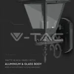V-TAC VT-7521 Фенер за Стена Четиристен Черен Голям