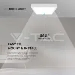 V-TAC VT-7626 18W LED Плафон Квадрат Бяла Рамка 6500К IP44