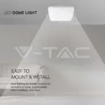 V-TAC VT-76281 24W LED Плафон Квадрат Бяла Рамка 4000К IP44
