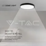 V-TAC VT-76351 18W LED Плафон Кръг Черна Рамка 6400К IP44