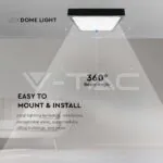 V-TAC VT-7643 18W LED Плафон Квадрат Черна Рамка 4000К IP44