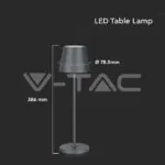 V-TAC VT-7653 2W LED Настолна Лампа 4400mA Батерия Зелено Тяло IP54 3000K