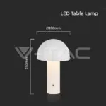 V-TAC VT-7899 LED Настолна Лампа 1800mAh Батерия 150x250 3 в 1 Бяло Тяло