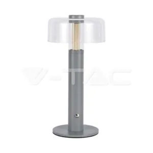 V-TAC VT-7944 LED Настолна Лампа 1800mAh Батерия 150 x 300 3 в 1 Сиво Тяло