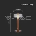 V-TAC VT-7945 LED Настолна Лампа 1800mAh Батерия 150 x 300 3 в 1 Кафяво Тяло