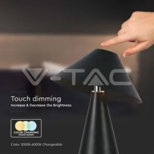 V-TAC VT-7947 LED Настолна Лампа 1800mAh Батерия 180 x 240 3 в 1 Черно Тяло