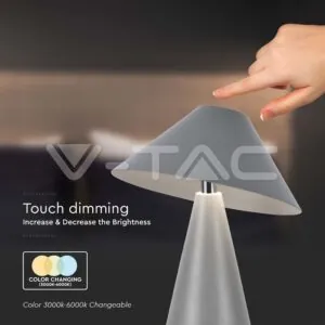 V-TAC VT-7949 LED Настолна Лампа 1800mAh Батерия 180 x 240 3 в 1 Сиво Тяло