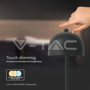 V-TAC VT-7985 LED Настолна Лампа 1800mAh Батерия 115x300 3 в 1 Черно Тяло