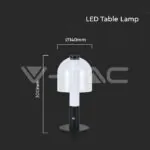 V-TAC VT-7988 LED Настолна Лампа 1800mAh Батерия 140x 300 3 в 1 Черно + Прозрачно Стъклено Тяло