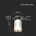 V-TAC VT-7989 LED Настолна Лампа 1800mAH Батерия 120*190 Злато 3 в 1