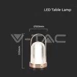 V-TAC VT-7991 LED Настолна Лампа 1800mAH Батерия 120*190 Бронз 3 в 1