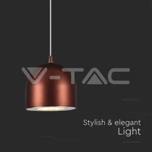 V-TAC VT-7994 8.5W LED Висяща Лампа Φ100 Кафяво Тяло 3000K