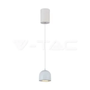 V-TAC VT-7996 8.5W LED Висяща Лампа Φ100 Регулируемо Въже Touch On/Off Бяло Тяло 3000K