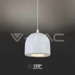 V-TAC VT-7995 8.5W LED Висяща Лампа Φ100 Регулируемо Въже Touch On/Off Сиво Тяло 3000K
