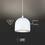 V-TAC VT-7996 8.5W LED Висяща Лампа Φ100 Регулируемо Въже Touch On/Off Бяло Тяло 3000K