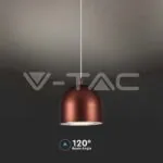 V-TAC VT-7997 8.5W LED Висяща Лампа Φ100 Регулируемо Въже Touch On/Off Кафяво Тяло 3000K