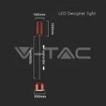 V-TAC VT-7997 8.5W LED Висяща Лампа Φ100 Регулируемо Въже Touch On/Off Кафяво Тяло 3000K
