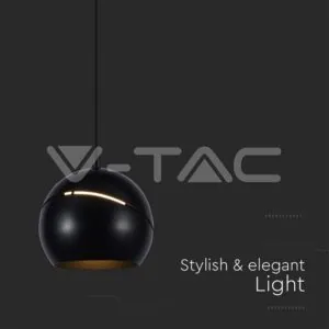 V-TAC VT-7998 8.5W LED Висяща Лампа Φ180 Черно Тяло 3000K