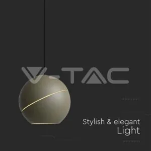 V-TAC VT-8000 8.5W LED Висяща Лампа Φ180 Златно Тяло 3000K