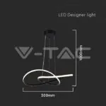 V-TAC VT-8012 20W LED Висяща Декоративна Лампа Ф500 Черно Тяло 3000K