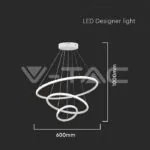 V-TAC VT-8018 32W LED Висяща Декоративна Лампа 600*400*200 Бяло Тяло 3000K
