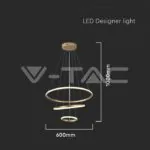 V-TAC VT-8019 32W LED Висяща Декоративна Лампа 600*400*200 Златно Тяло 3000K