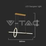 V-TAC VT-8023 16W LED Висяща Декоративна Лампа 860*300 Златно Тяло 3000K