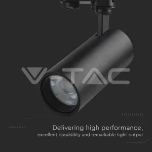 V-TAC VT-8078 30W LED COB Релсов Прожектор 3 в 1 Черно Тяло