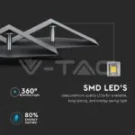 V-TAC VT-8223 9W Стенна Лампа Черно Тяло 3000K IP20