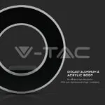 V-TAC VT-8227 9W Стенна Лампа Черно Тяло Топло Бяла Светлина