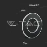 V-TAC VT-8228 9W Стенна Лампа Черно Тяло Неутрална Светлина