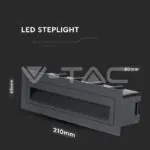 V-TAC VT-8348 6W LED Осветител за Стъпала Черно Тяло 3000K