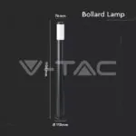 V-TAC VT-8594 Е27 Градинска Лампа 110cm Неръждавейка Стомана Черен IP44