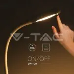 V-TAC VT-8672 7W LED Настолна Лампа С Щипка Бяла 3000K