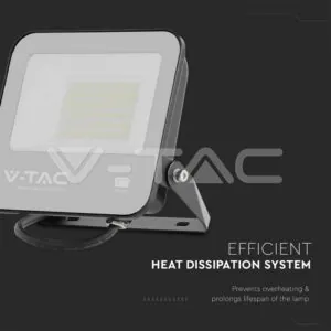 V-TAC VT-8844 50W LED Прожектор SAMSUNG ЧИП Черно Тяло 4000К 135lm/W