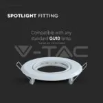V-TAC VT-8938 GU10 Фитинг Кръг Бял 2 бр/кутия