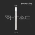 V-TAC VT-8962 Е27 Градинска Лампа 110cm Неръждавейка Стомана Сатен Никел IP44