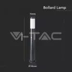 V-TAC VT-8984 Е27 Градинска Лампа 80cm PIR Сензор Неръждавейка Стомана Черен IP44